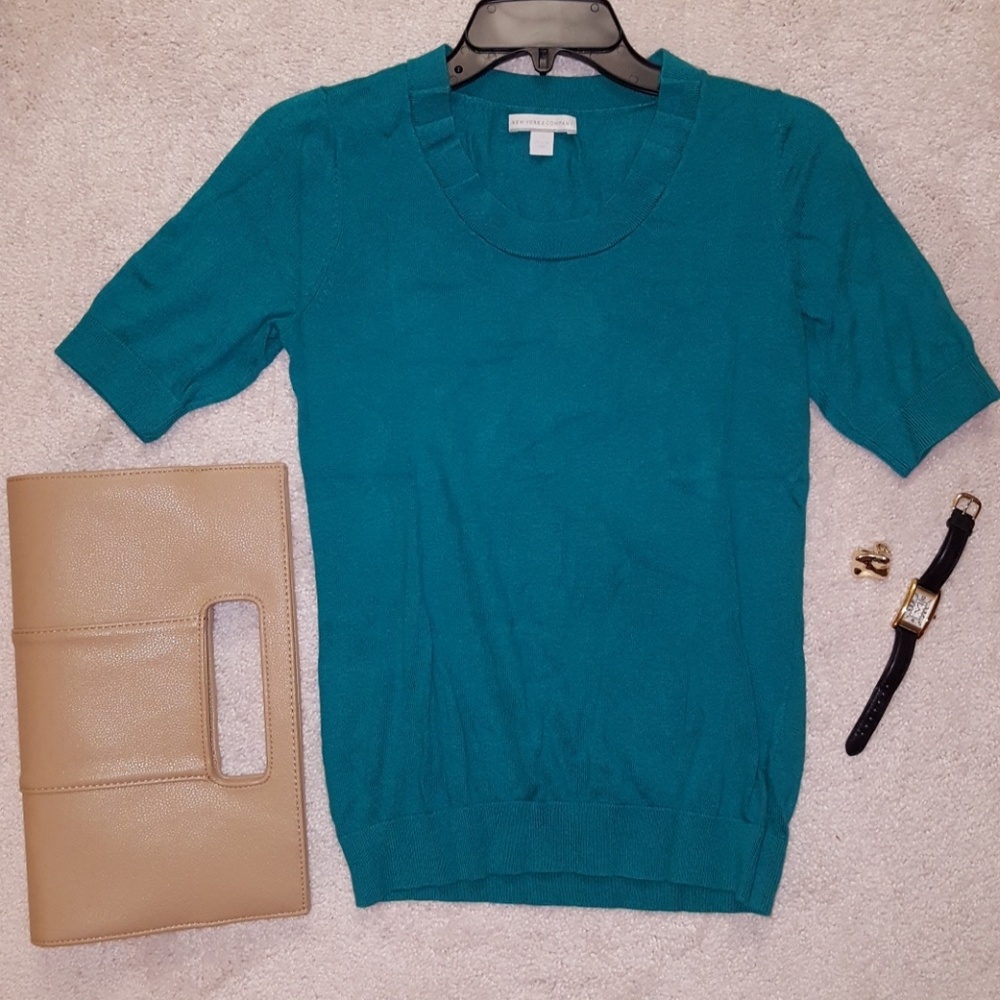 Turquoise Knit Top
